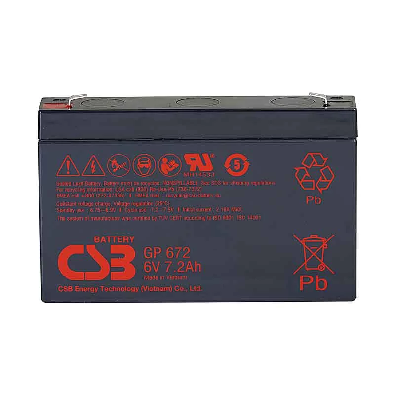 Аккумулятор CSB GP672 (6V / 7 Ah, lead-acid)