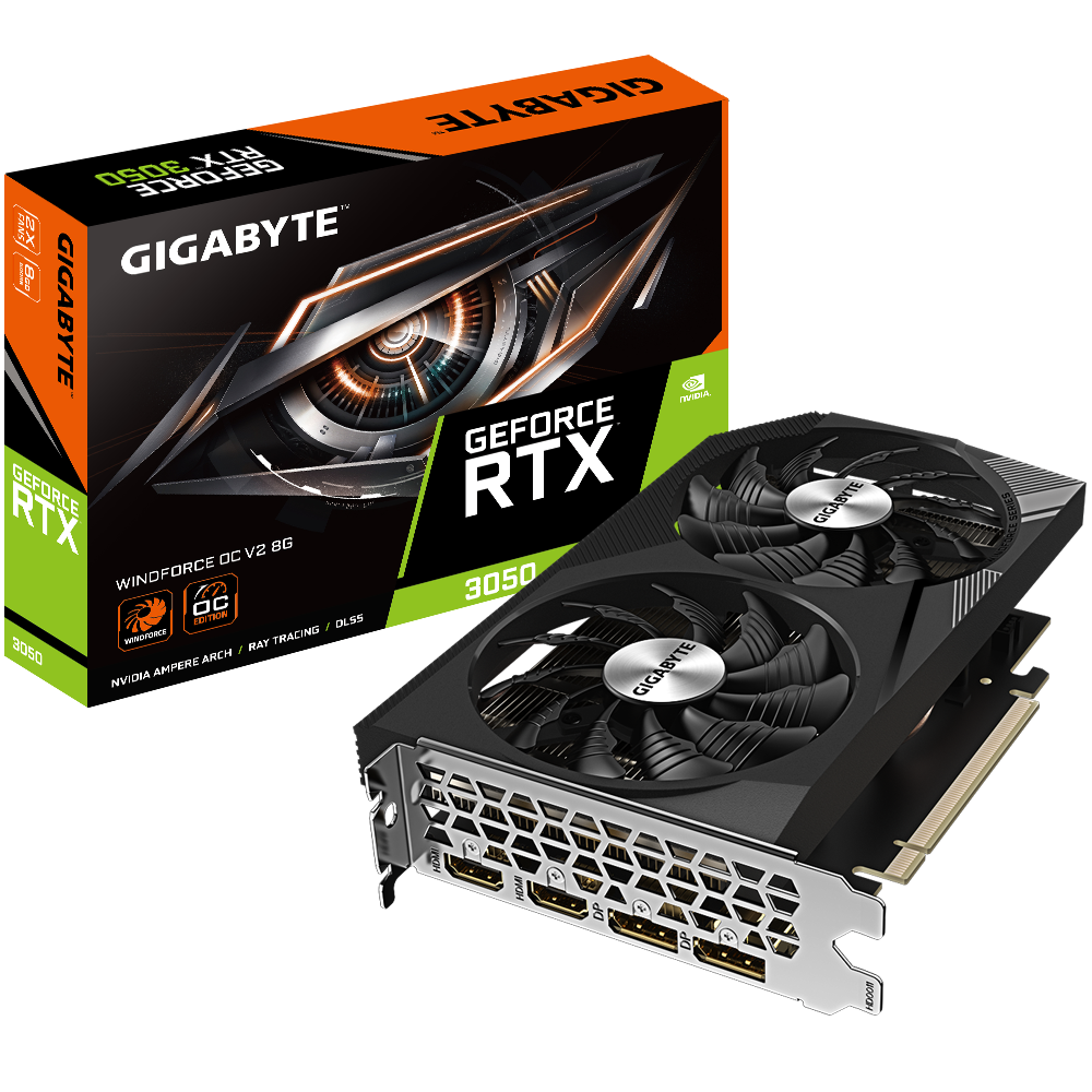Видеокарта GIGABYTE GV-N3050WF2OCV2-8GD