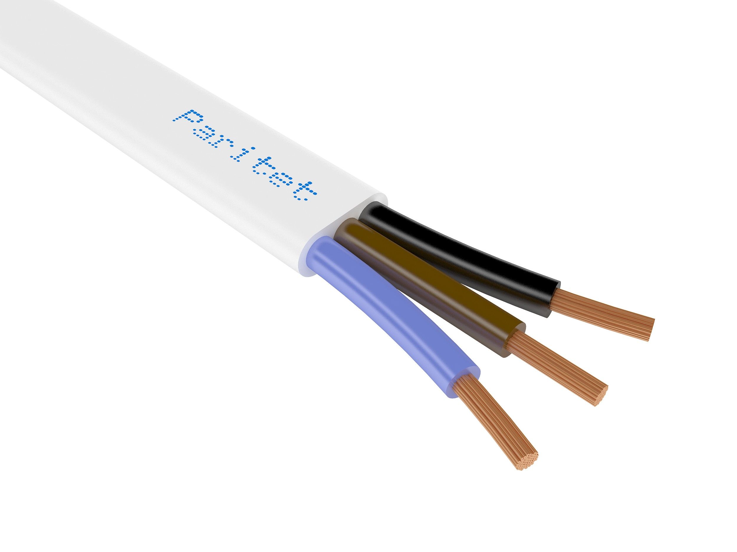 Кабель силовой (электрический) [ ШВВП 3х0,50 ] (двойная оболочка, плоский)