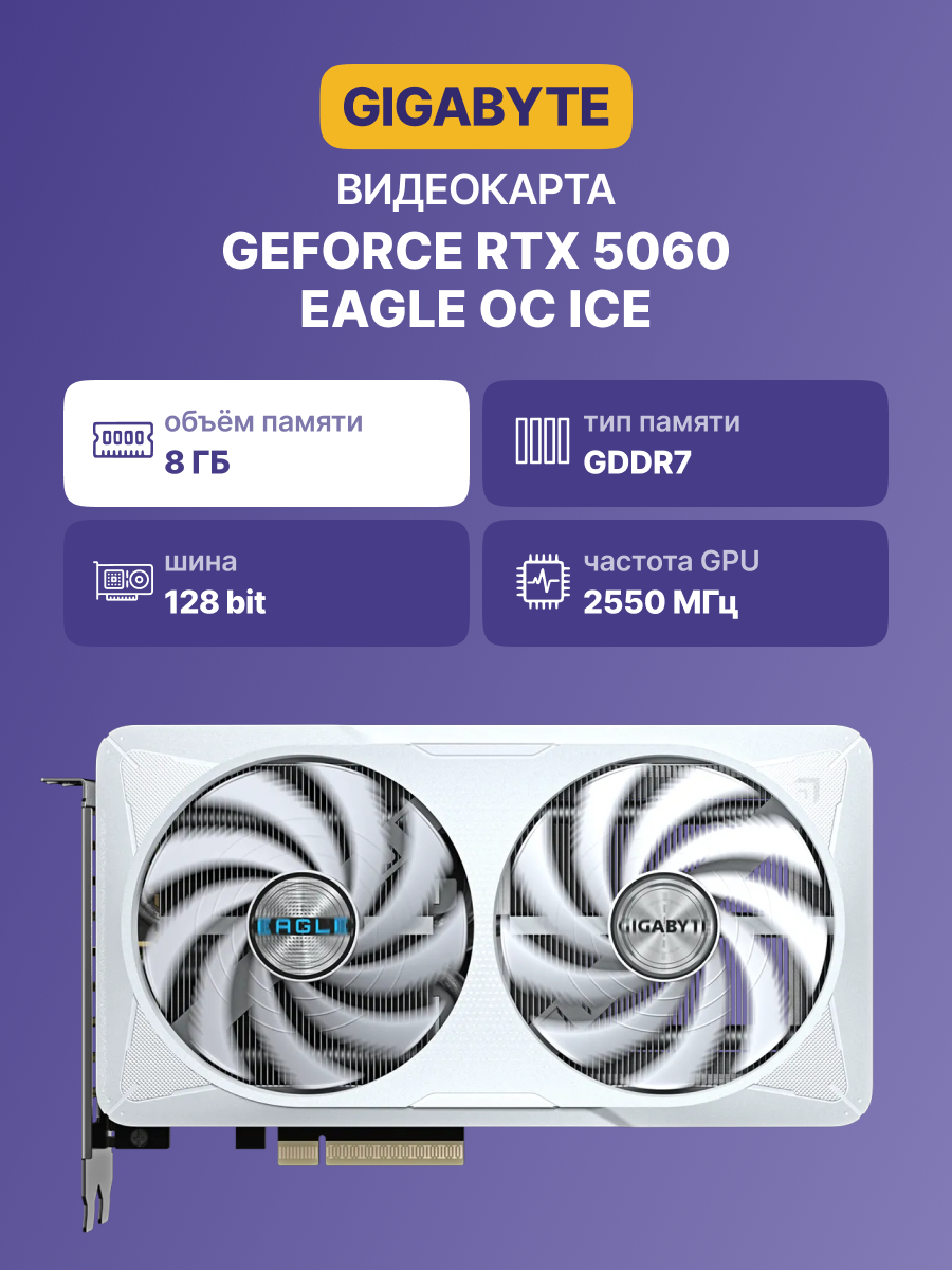 Видеокарта GIGABYTE GV-N5060EAGLEOC ICE-8GD